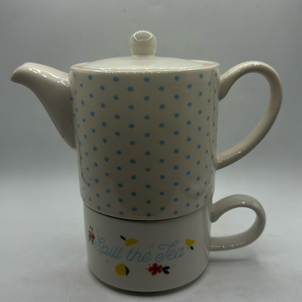 Clay Art Spill the Tea Mug and cup set